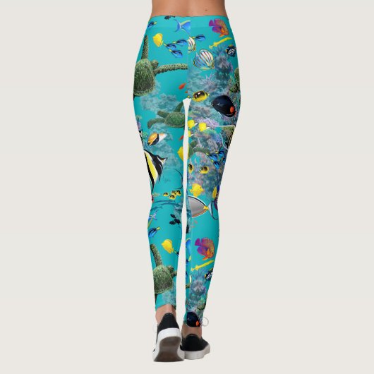 Molokini Cove Hawaiian Tropical Fish Zee Turtle Leggings (Achterkant)