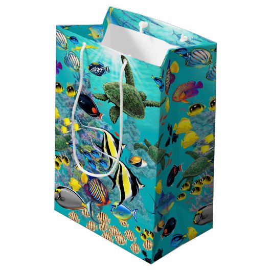 Molokini Cove Hawaiian Tropical Fish Zee Turtle Medium Cadeauzakje (Achterkant Gekanteld)