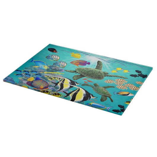 Molokini Cove Hawaiian Tropical Fish Zee Turtle Snijplank (Hoek)