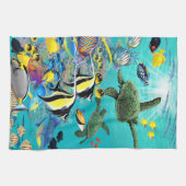 Molokini Cove Hawaiian Tropical Fish Zee Turtle Theedoek (Horizontaal)