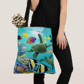 Molokini Cove Hawaiian Tropical Fish Zee Turtle Tote Bag (Dichtbij)
