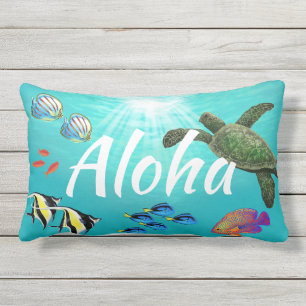 Molokini Cove Hawaiian Zee Turtle Reversible Buitenkussen