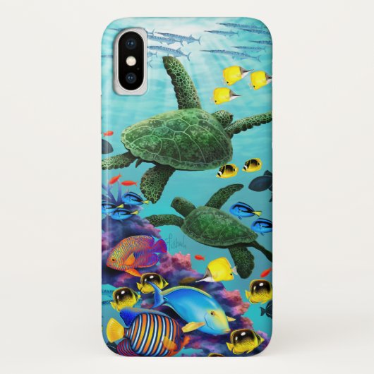Molokini Cove Hawaiian Zee Turtle Tropical Fish Case-Mate iPhone Case (Achterkant)