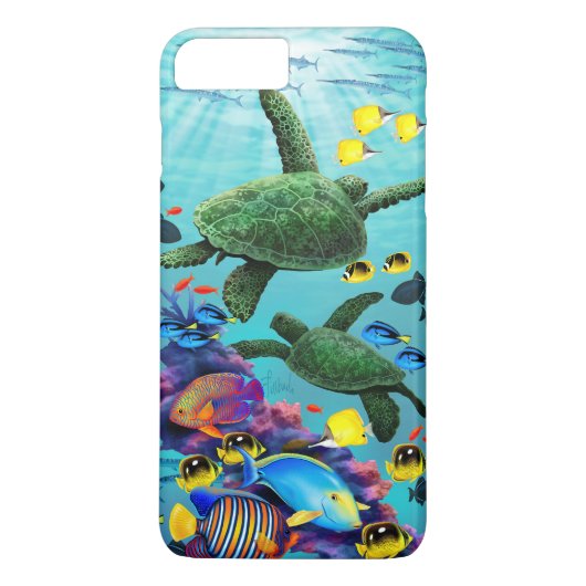 Molokini Cove Hawaiian Zee Turtle Tropical Fish Case-Mate iPhone Case (Achterkant)