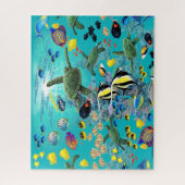Molokini Cove Hawaiian Zee Turtle Tropical Fish Legpuzzel (Verticaal)