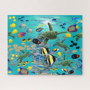 Molokini Cove Hawaiian Zee Turtle Tropical Fish Legpuzzel