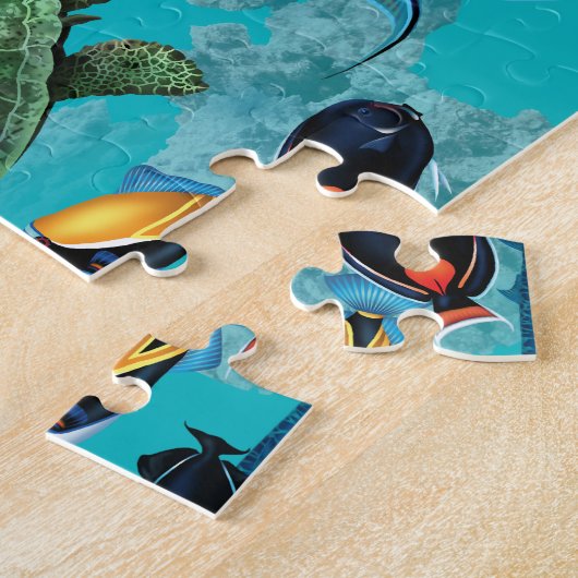 Molokini Cove Hawaiian Zee Turtle Tropical Fish Legpuzzel (Zijkant)