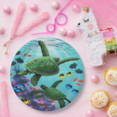 Molokini Cove Hawaiian Zee Turtles Tropical Papieren Bordje (Feest)