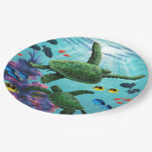 Molokini Cove Hawaiian Zee Turtles Tropical Papieren Bordje (Gekanteld)
