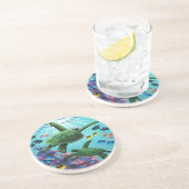 Molokini Cove Hawaiian Zee Turtles Tropical Zandsteen Onderzetter (Zijkant)