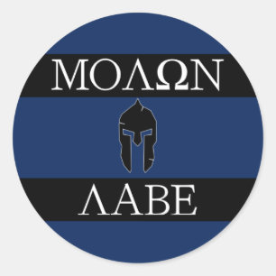 MOLON LABE "ΜΟĭ Ω✔" sticker - Zwart en Blauw