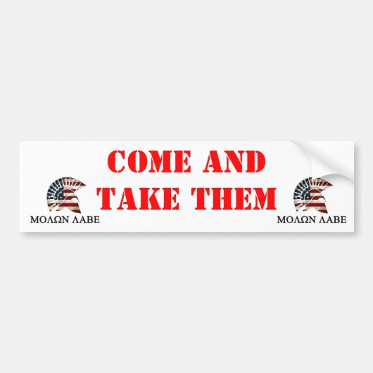 MOLON LABE BUMPERSTICKER (Voorkant)
