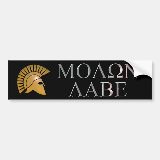 Molon Labe Bumpersticker - kies uw kleur (Voorkant)