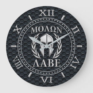 Molon Labe Chrome als Spartan Mask Dial Grille Grote Klok