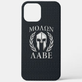 Molon Labe Chrome Spartan Helmet op Grille Case-Mate iPhone Case (Achterkant)