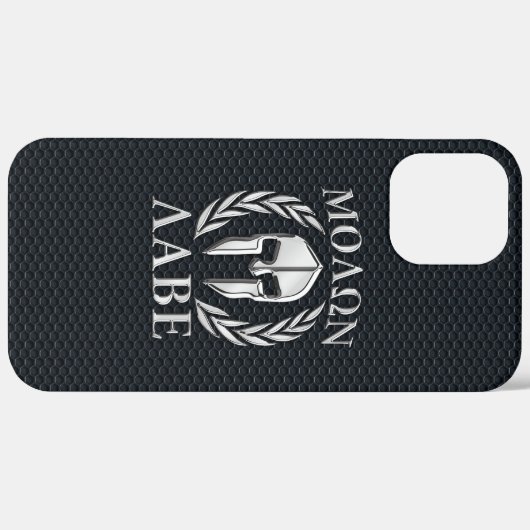 Molon Labe Chrome Spartan Helmet op Grille Case-Mate iPhone Case (Achterkant / Rechts)