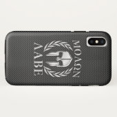 Molon Labe Chrome Style Spartan Armor Carbon Fibre Case-Mate iPhone Case (Achterkant (horizontaal))