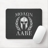Molon Labe Chrome Style Spartan Armor Carbon Fibre Muismat (Met muis)