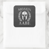 Molon Labe Chrome Style Spartan Armor Carbon Fibre Vierkante Sticker (Tas)