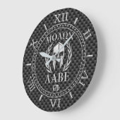 Molon Labe Chrome Style Spartan Armor Monogram Grote Klok (Hoek)