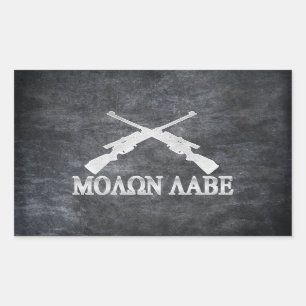 Molon Labe Crossed Rifiles 2de amendement Rechthoekige Sticker