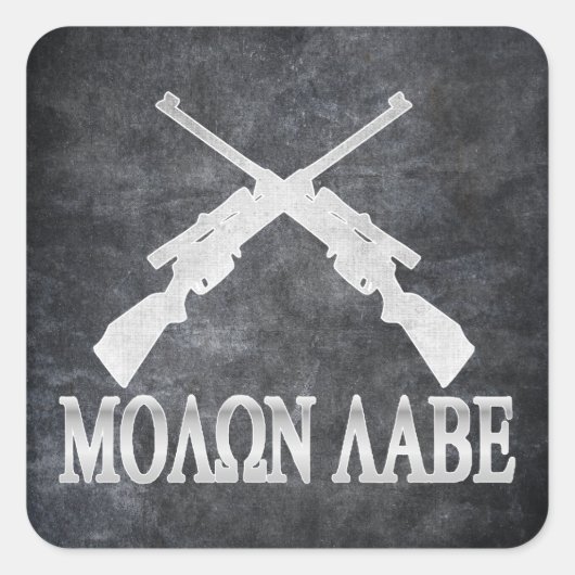 Molon Labe Crossed Rifles 2e wijziging Vierkante Sticker (Voorkant)