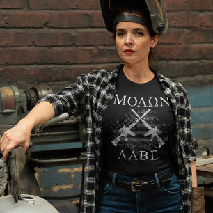 Molon Labe Crossed Rifles Kom en neem ze 2A T-shirt