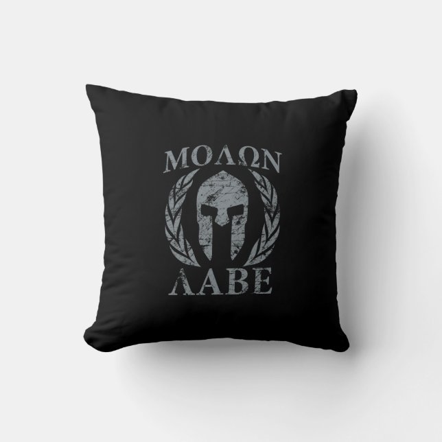 Molon Labe Grunge Spartaanse pantser Kussen (Voorkant)