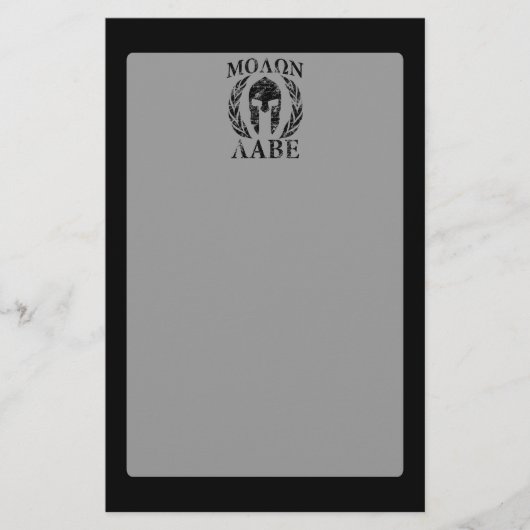 Molon Labe Grunge Spartan Armor Briefpapier (Voorkant)