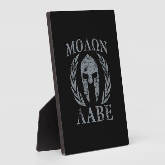 Molon Labe Grunge Spartan Armor Fotoplaat (Zijkant)