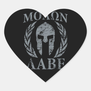 Molon Labe Grunge Spartan Armor Hart Sticker