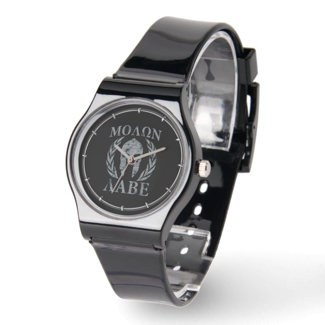 Molon Labe Grunge Spartan Armor Horloge (Hoek)
