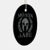 Molon Labe Grunge Spartan Armor Keramisch Ornament (Rechts)