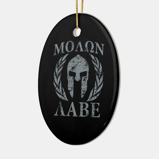 Molon Labe Grunge Spartan Armor Keramisch Ornament (Links)