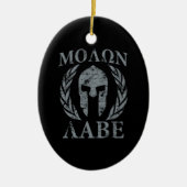 Molon Labe Grunge Spartan Armor Keramisch Ornament (Voorkant)