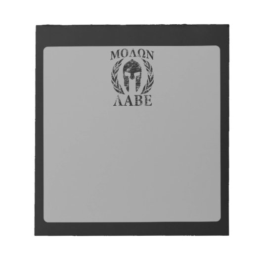 Molon Labe Grunge Spartan Armor Notitieblok (Voorkant)
