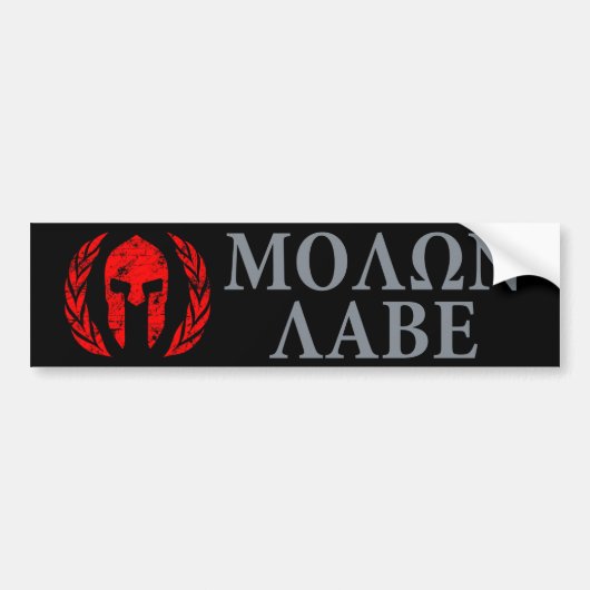 Molon Labe Grunge Spartan Helmet Bumpersticker (Voorkant)