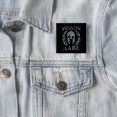 Molon Labe Grunge Spartan Helmet Vierkante Button 5,1 Cm (In situ)