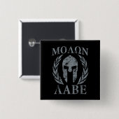 Molon Labe Grunge Spartan Helmet Vierkante Button 5,1 Cm (Voorkant /achterkant)