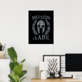 Molon Labe Grunge Spartan Mask Poster (Thuiskantoor)