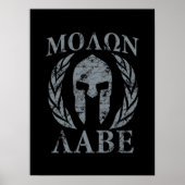 Molon Labe Grunge Spartan Mask Poster (Voorkant)