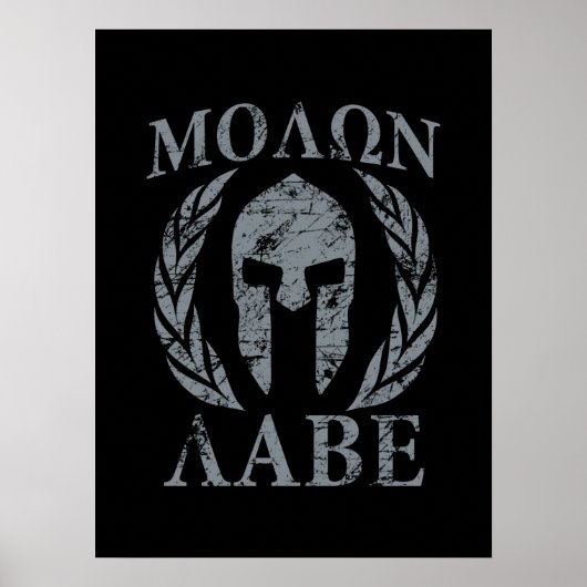 Molon Labe Grunge Spartan Mask Poster (Voorkant)