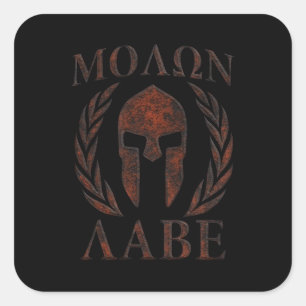 Molon Labe Iron Warrior Laurels Vierkante Sticker
