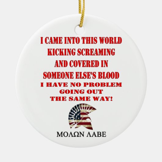 MOLON LABE KERAMISCH ORNAMENT (Voorkant)