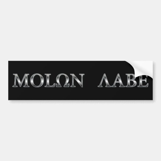 Molon Labe (kom en haal het) Bumpersticker (Voorkant)