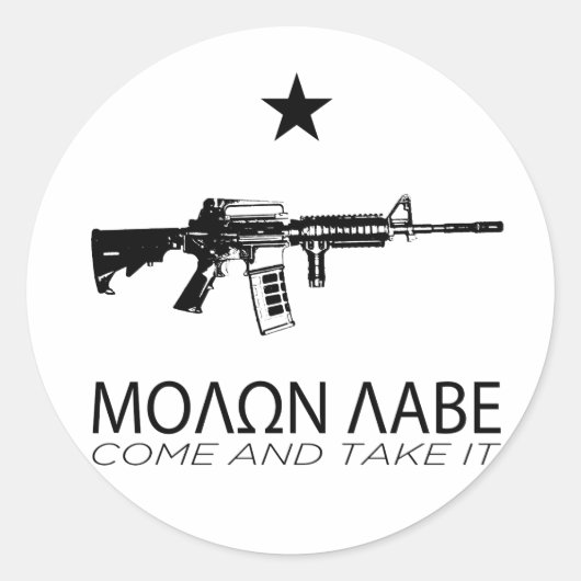 Molon Labe - kom en neem het Ronde Sticker (Voorkant)