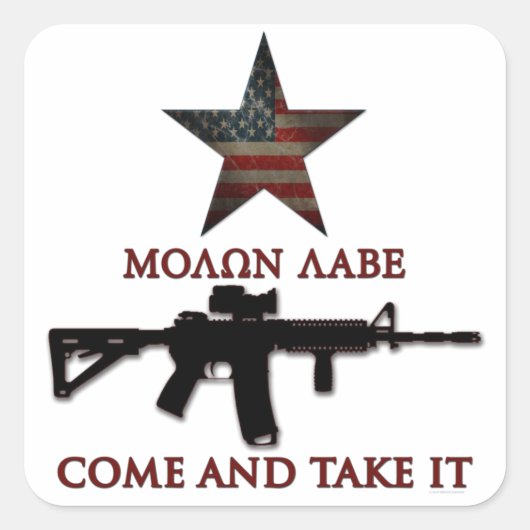 Molon Labe - kom en neem het Vierkante Sticker (Voorkant)