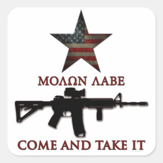 Molon Labe - kom en neem het Vierkante Sticker