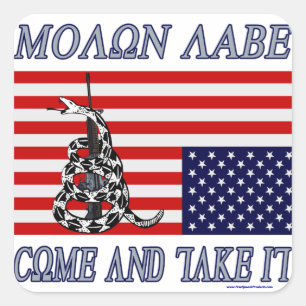 Molon Labe - Kom en neem Vierkante Sticker