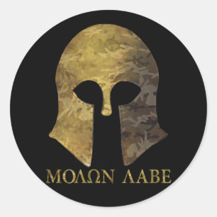 Molon Labe, Kom en neem ze (camo versie) Ronde Sticker
